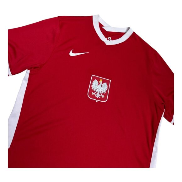 NIKE POLAND Dri-Fit Red Soccer Football Kit Jersey Mens Medium - Picture 4 of 7